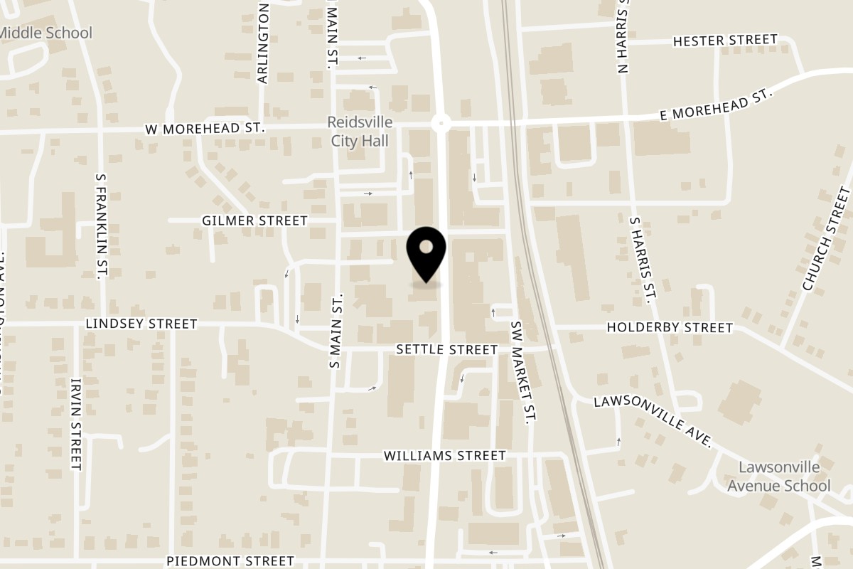 Map showing the location of La boca loca nc on 218 S Scales St in Reidsville